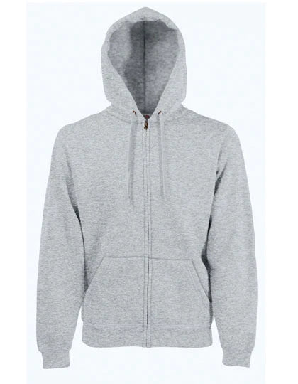 Hoodie m. Zip - Heather Grey