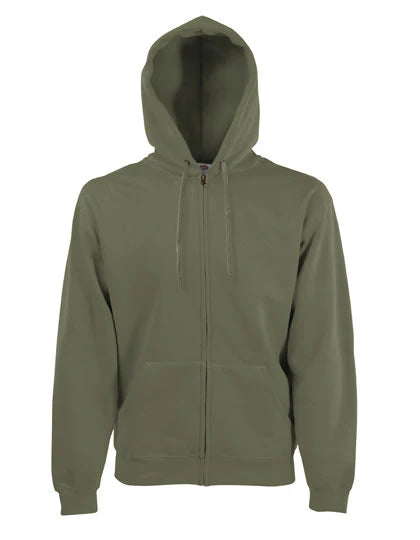 Hoodie m. Zip - Olive